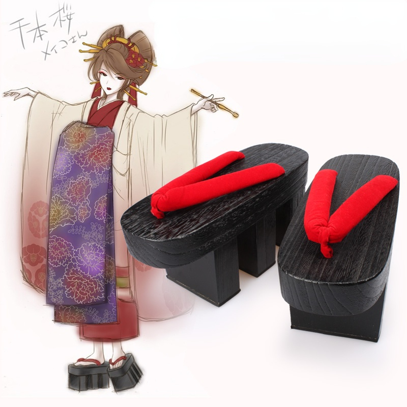 Nữ Nhật Gỗ GETA Clog Bidentate - đánh giá và giá Geta Wooden Sandal